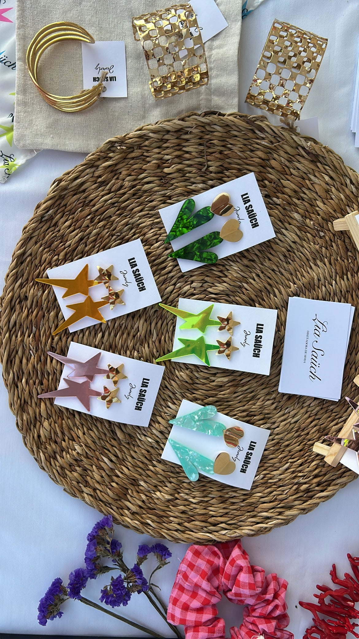 Pendientes estrellas/corazón